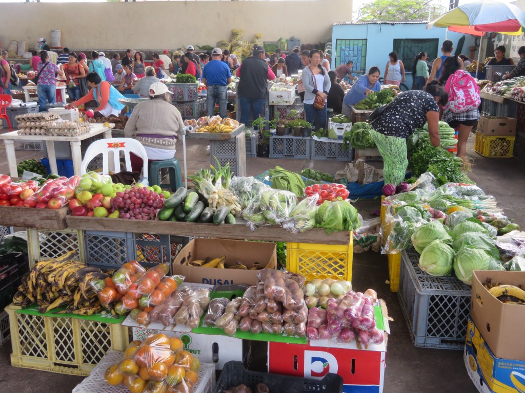 Produce market in Puerto Ayora, Santa Cruz Island, Galapagos.